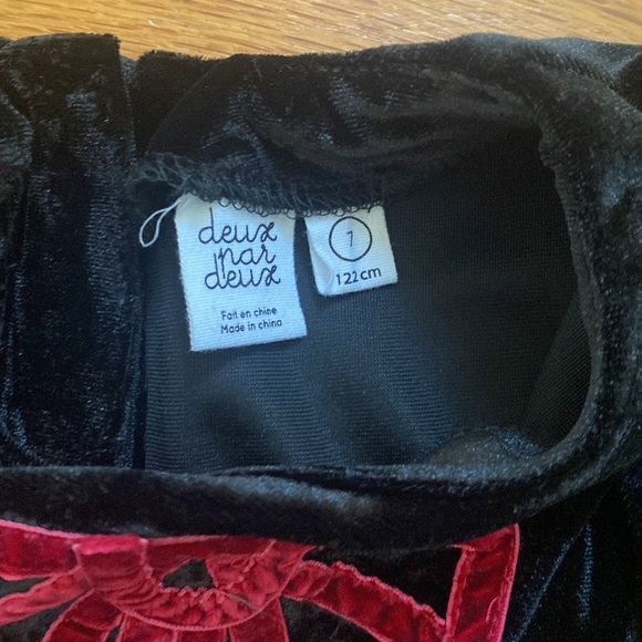 Deux Par Deux Velvet Bow Fur Dress - Picture 3 of 6